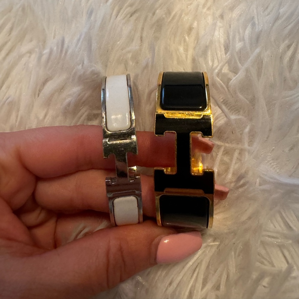 Authentic Hermes bracelet (white and silver only)